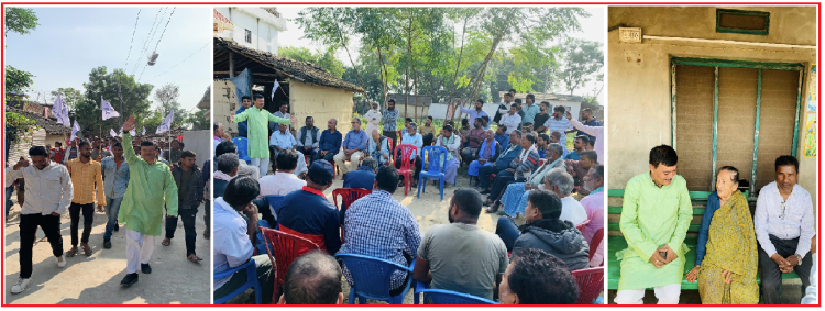 पर्सा क्षेत्र नम्बर १ का स्वतन्त्र उम्मेदवार द्विवेदीको घरदैलोले मतदाता उत्साहित 