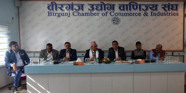 पर्साका प्रजिअलाई वीरगन्ज उद्योग वाणिज्य संघमा स्वागत