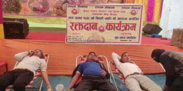 पर्साकाे जीराभवानीमा ४ महिला सहित ३० जनाद्वारा रक्तदान