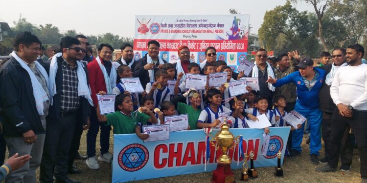 आठौं प्याब्सन अन्तर विद्यालय जुनियर फुटबलको उपाधी साउथजोन माविलाई