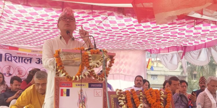 राप्रपाका अध्यक्ष राजेन्द्र लिङदेन आन्दोलनमा साथ दिन गुहार माग्दै दलबल सहित मधेसमा