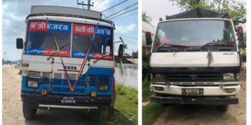 पर्सा प्रहरीद्वारा ९२ लाख ६३ हजार भन्दा बढीको सामान सहित ट्रक नियन्त्रणमा