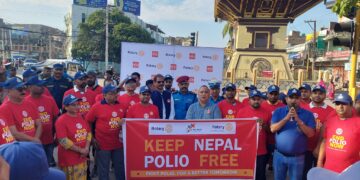 विश्व पोलियो दिवसको अवसरमा वीरगन्जमा जनचेतना -याली तथा मानव साङलो प्रदर्शन