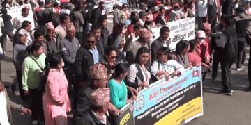 शिक्षा ऐनको माग गर्दै शिक्षकहरूको काठमाडौंमा आज पनि प्रदर्शन, राप्रपाको प्रदर्शनलाई लक्षित गरी समय परिवर्तन