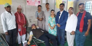 पर्सागढी शहिद स्मृति प्रतिष्ठानद्वारा आयोजित कार्यक्रममा ५ महिला सहित ५५ जनाद्वारा रक्तदान