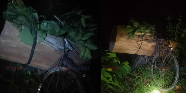 पर्सामा सशस्त्र प्रहरीद्वारा अवैध काठसहित ४ साइकल बरामद