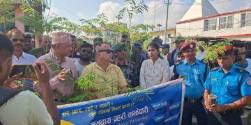 वीरगञ्जको बाईपासमा बृहत वृक्षारोपण कार्यक्रम सम्पन्न