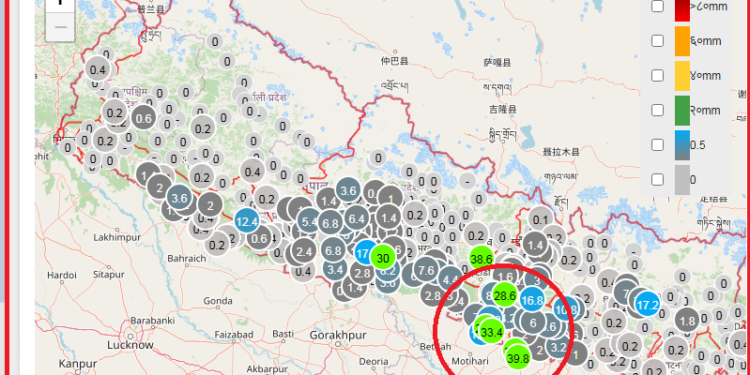 आजको मौसम : वीरगन्जमा आज २० मिलिलिटरसम्म बर्षा हुने अनुमान
