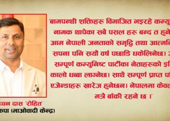 कम्युनिष्ट पार्टीहरुको विभाजन समाजवादको बीऊ नै नष्ट हुनु हो : युवा नेता ‘रोहित’