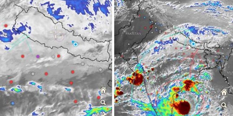 देशका केही स्थानमा भारी वर्षाको सम्भावना, ‘मोन्था’ आँधीको प्रभाव पूर्वी नेपालमा