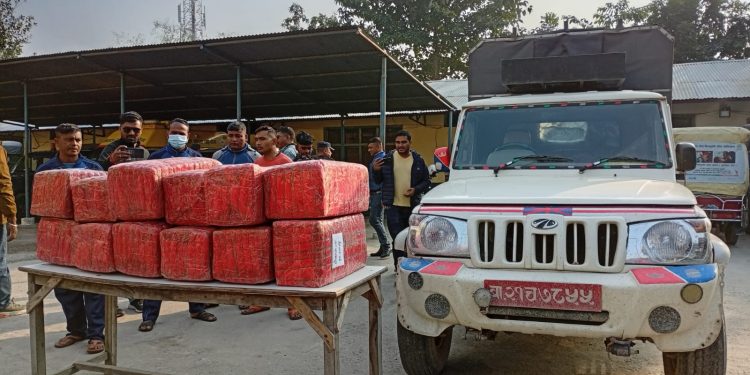 १७६ केजी गाँजासहित पिकअप गाडी र चालक पक्राउ