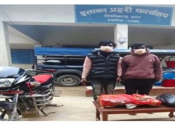 बारामा मोटरसाइकलमा गाँजा ओसारपसार गर्ने दुई जना पक्राउ