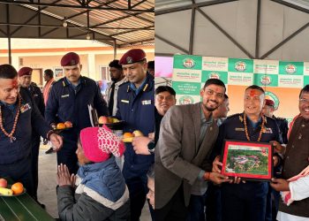 प्रहरी महानिरीक्षक कार्कीद्वारा मानव सेवा आश्रम वीरगञ्जको अवलोकन, दिउँसोको खाजा र खाद्यान्न सहयोग