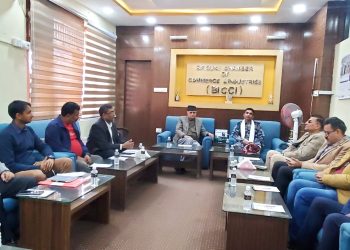सशस्त्र प्रहरी उपरीक्षक मोहन बहादुर क्षेत्रीलाई वीरगञ्ज उद्योग वाणिज्य सङ्घमा स्वागत
