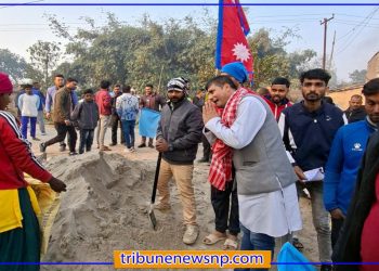 ताजपुरका चोक–चौतारीमा ‘घण्टी’ बनाएर हरि पन्तको भव्य स्वागत