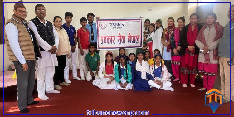 बालबालिकालाई सहजताका लागि उपकार सेवा नेपालद्वारा कार्पेट हस्तान्तरण