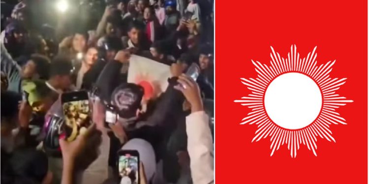 एमालेको झण्डा जलाएको आरोपमा दाङमा एक जना पक्राउ