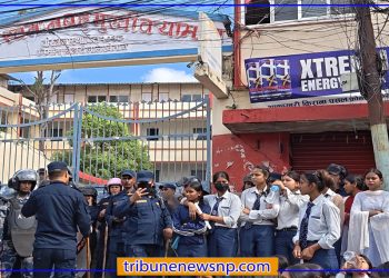 हरिखेतान बहुमुखी क्याम्पसका विद्यार्थीहरू आन्दाेलित