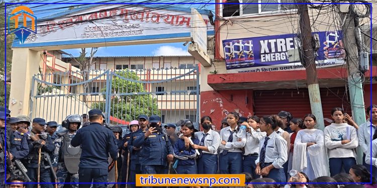 हरिखेतान बहुमुखी क्याम्पसका विद्यार्थीहरू आन्दाेलित