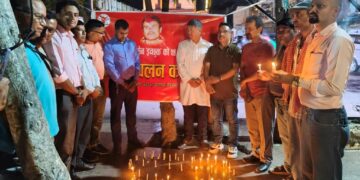 शहिद कृष्ण सेन ‘इच्छुक’को स्मृति दिवसमा वीरगन्जमा दीप प्रज्जवलन