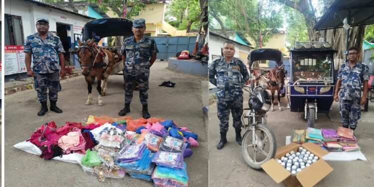 सशस्त्र प्रहरीद्वारा वीरगञ्जमा १२ लाख बढीको अवैध सामान र सवारीसाधन बरामद