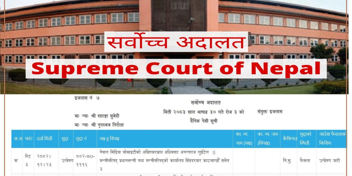 निजी सञ्चार माध्यमलाई विज्ञापन नदिने सरकारी निर्णय सर्वोच्चद्वारा खारेज