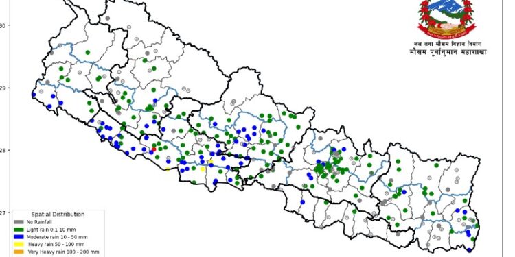 मनसुनको न्यून चापीय रेखा तराई भू–भाग नजिक : देशभर बदली, पाँच प्रदेशमा वर्षा सुरु