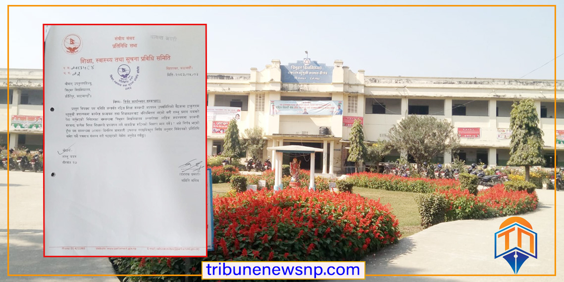 सात दिनभित्र विवरण पेस गर्न संसदीय समितिको निर्देशनपछि ठाकुरराम क्याम्पसका प्राध्यापकहरुमा खैलाबैला