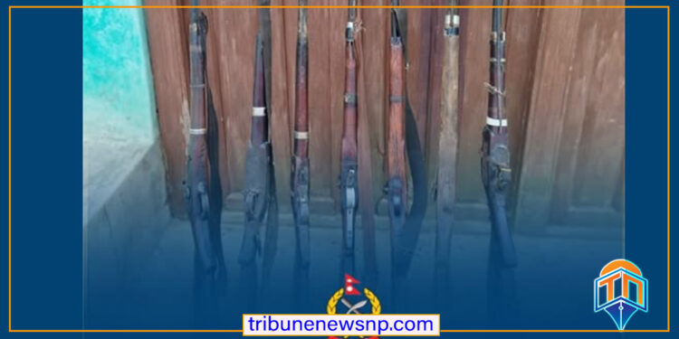 दाङका विभिन्न सामुदायिक वनबाट १० नाल भरुवा बन्दुक बरामद