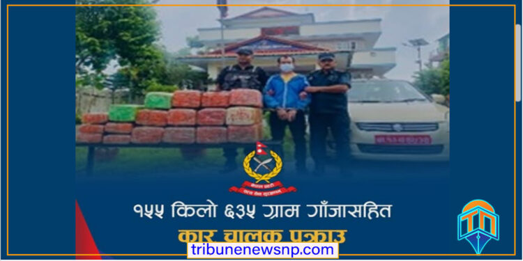 बारामा १५५ किलो गाँजा सहित कार चालक पक्राउ